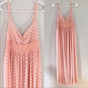 Free People Pink Glitter Formal Maxi Dress VNeck